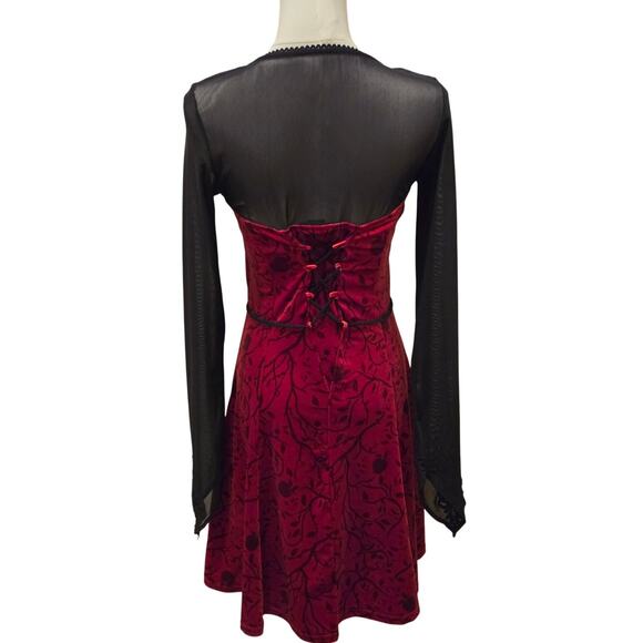 Hot Topic Gothic Once Upon A Time Regina Red Black Dress Short Small - Picture 6 of 12